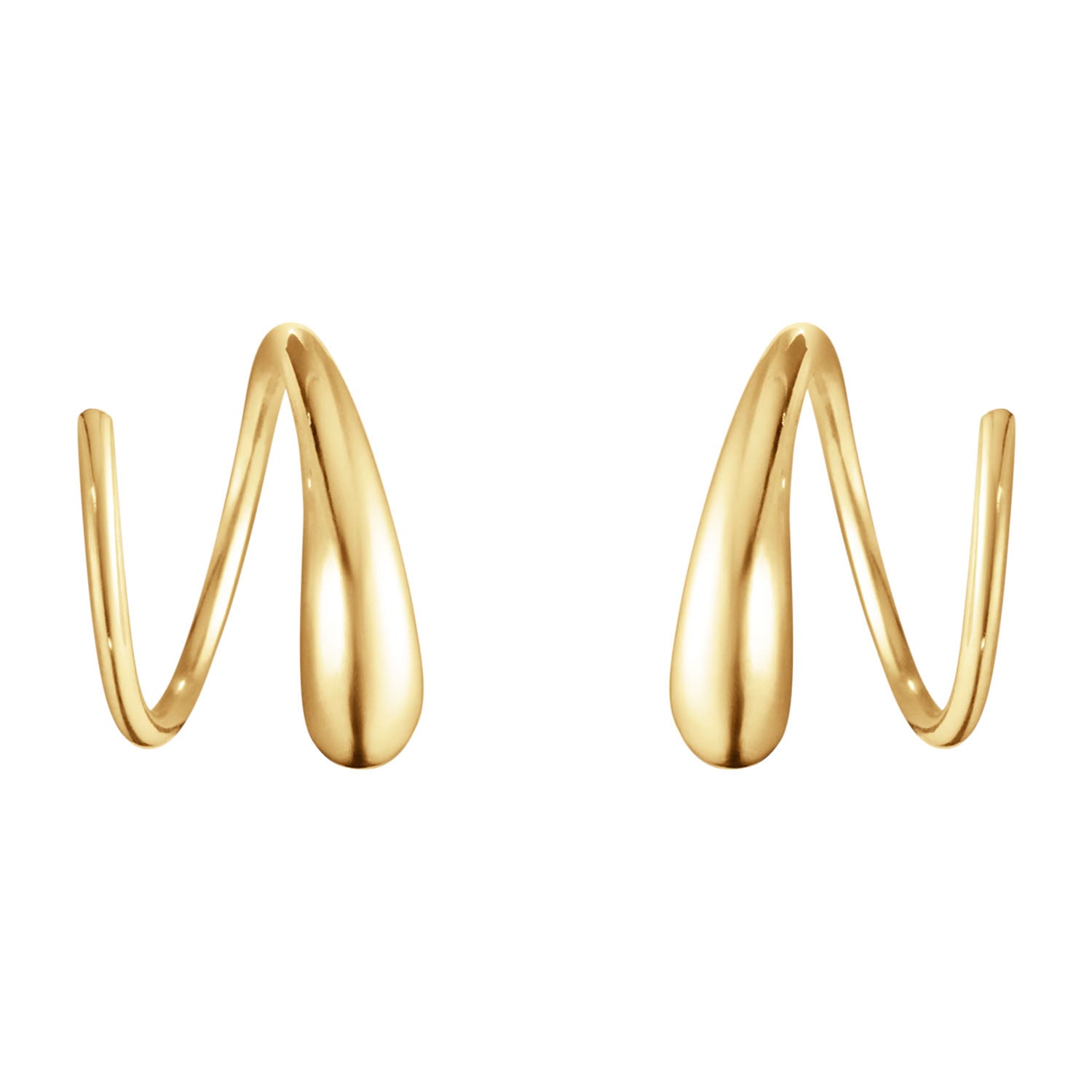 Georg Jensen Mercy 18ct Yellow Gold Swirl Earrings - Berry's Jewellers