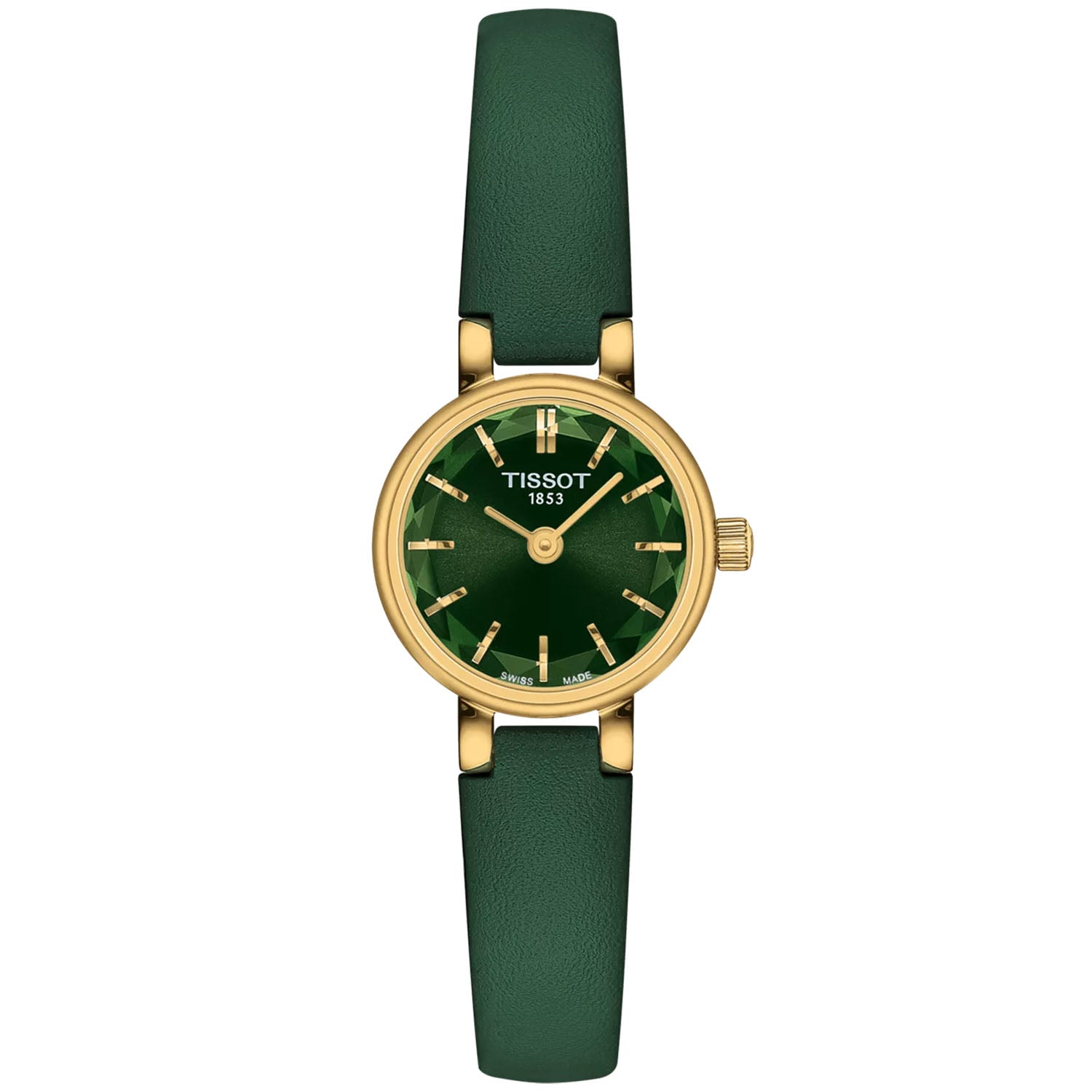 Tissot Lovely 19.50mm Green Dial Quartz Yellow Gold PVD Strap Watch - Berry's Jewellers