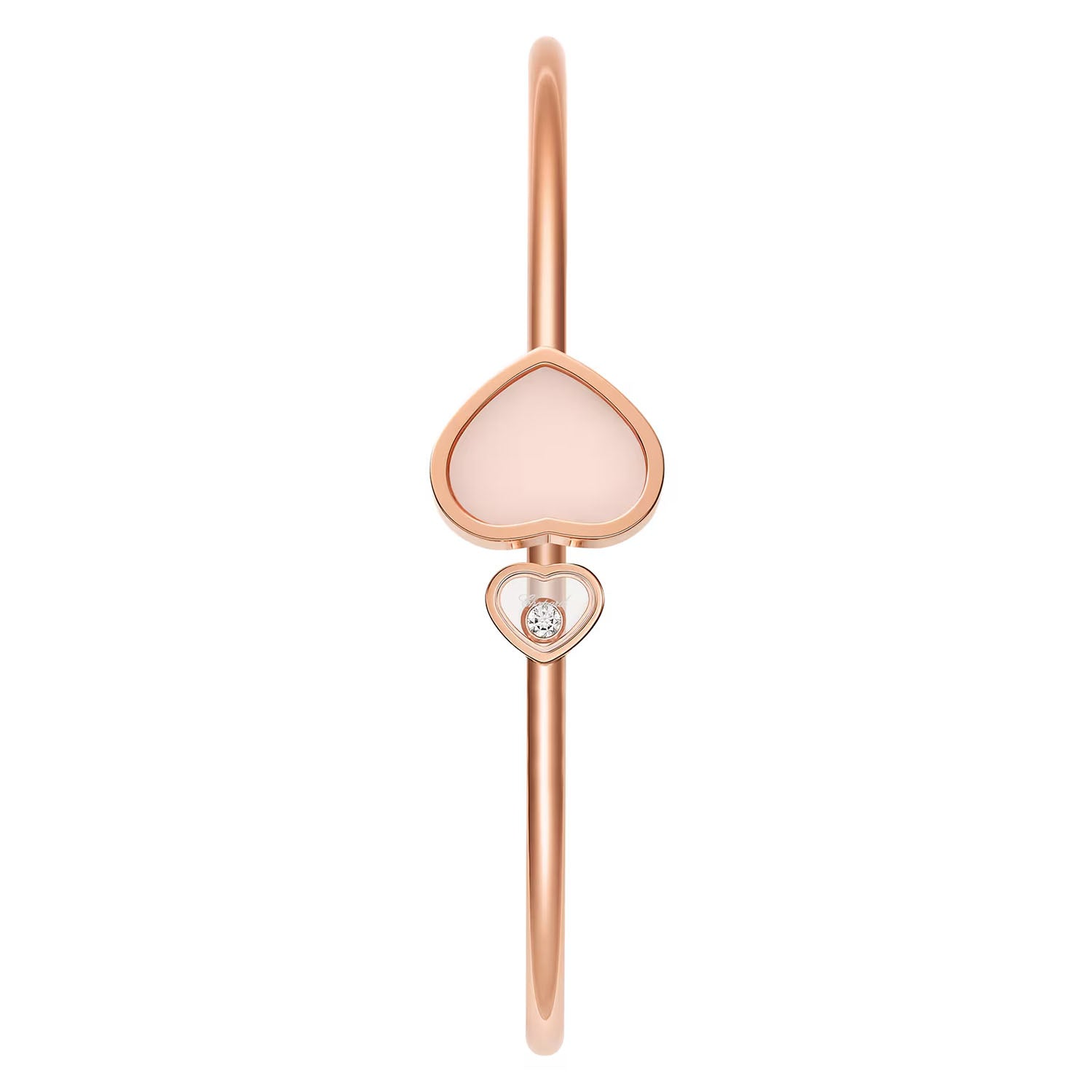 Chopard 18ct Rose Gold Happy Hearts Pink Mother Of Pearl & Diamond Bangle - Berry's Jewellers