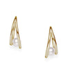 18ct Yellow Gold Cultured Pearl Split Hoop Earrings