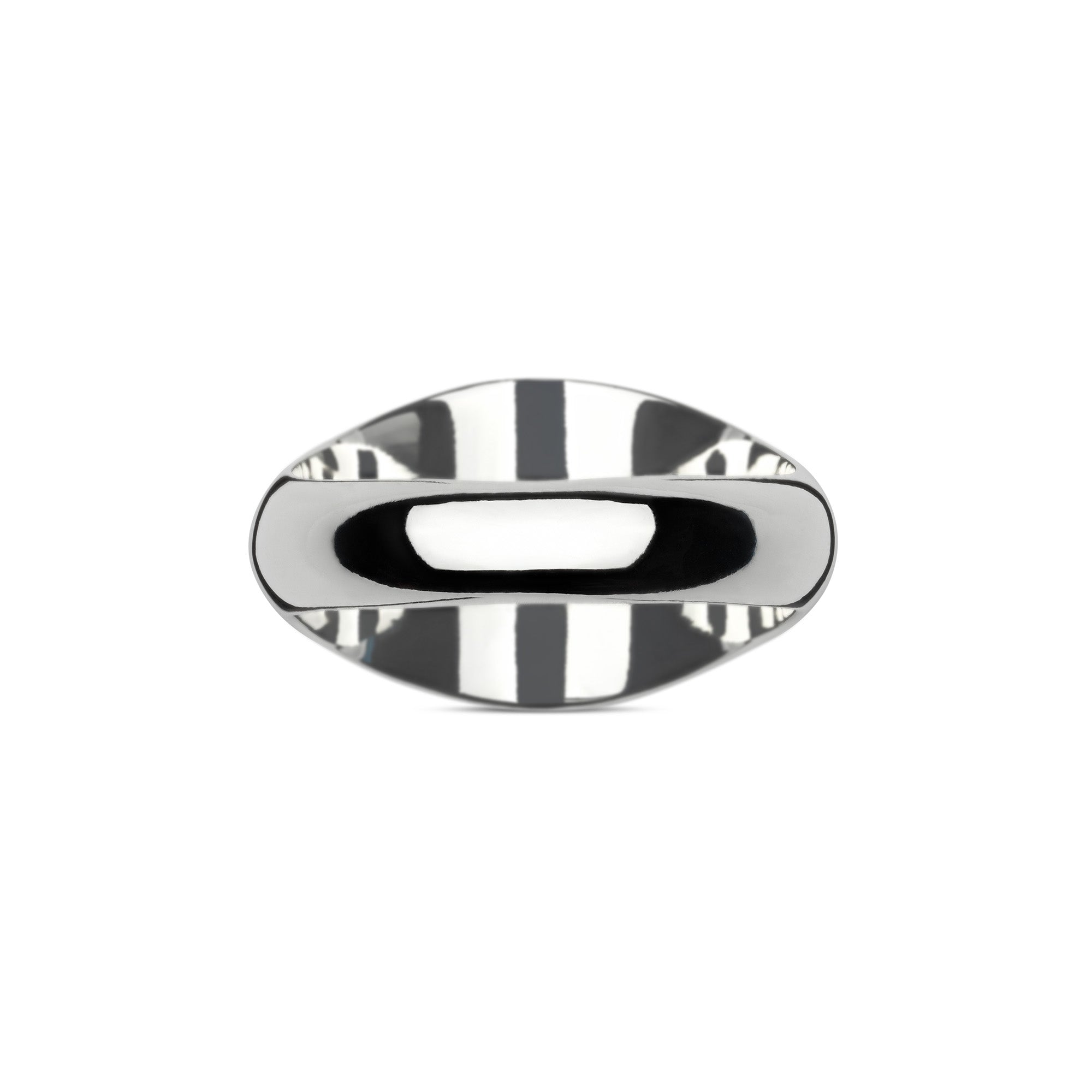 Trademark Sterling Silver Black Enamel Oval Ring