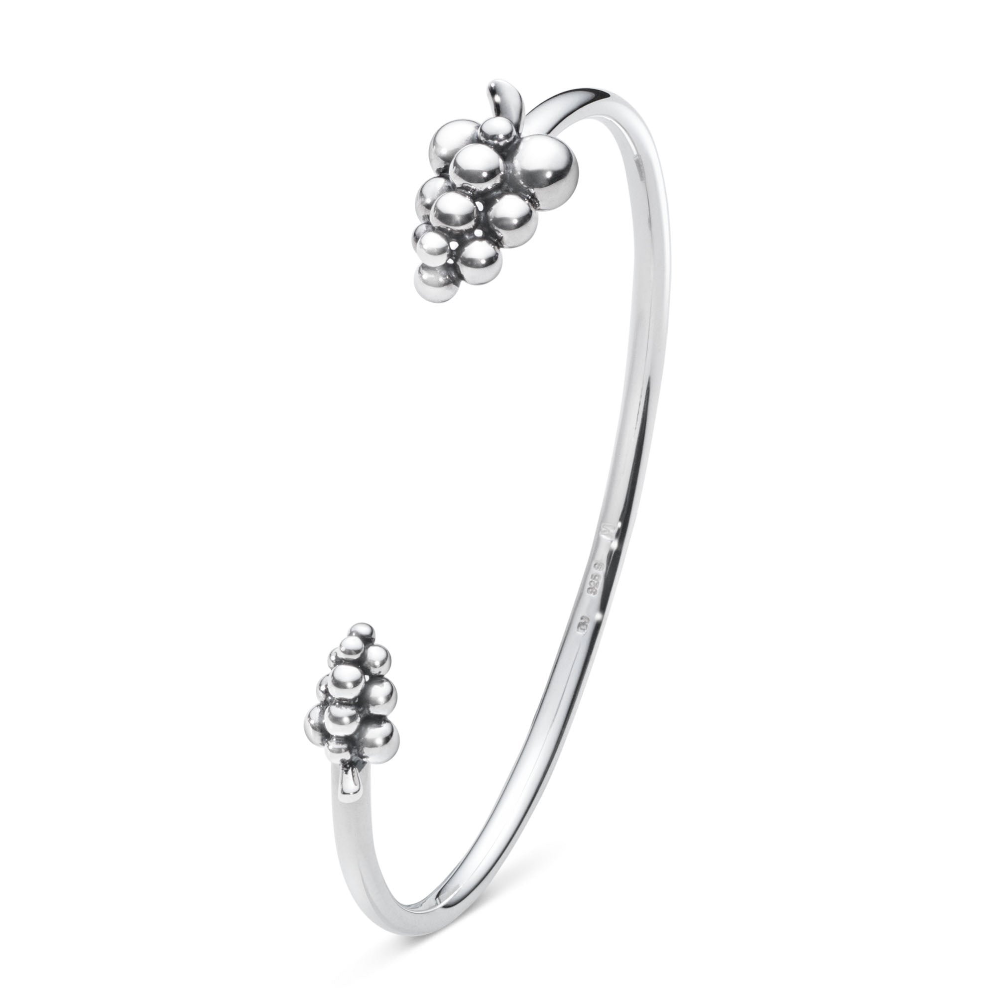 Georg Jensen Moonlight Grapes Silver Open Bangle - Berry's Jewellers