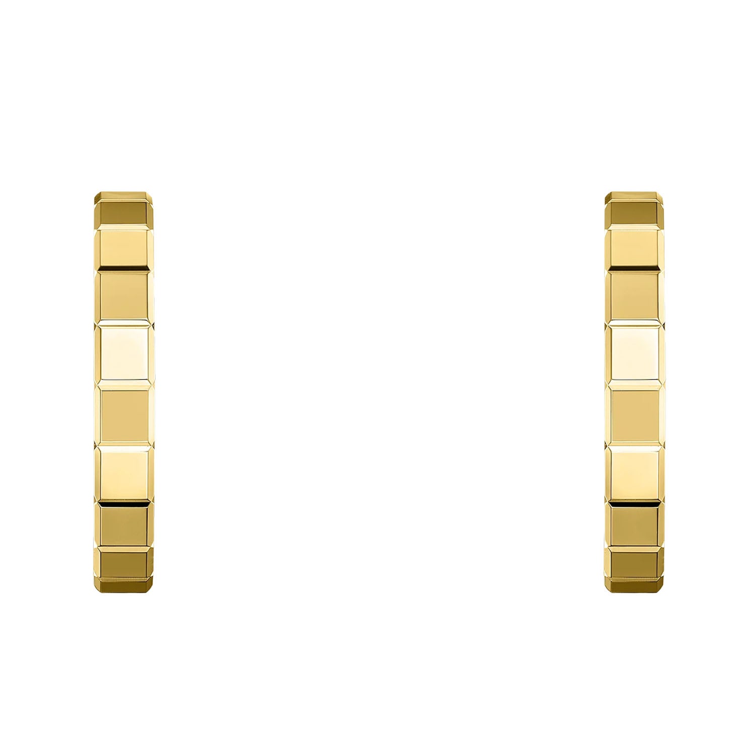 18ct Yellow Gold Ice Cube Hoop Earrings