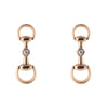 Gucci Horsebit 18ct Rose Gold Diamond Drop Earrings