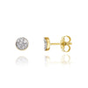 Armillas Glow 18ct Yellow Gold Circle Small Diamond Pave Set Stud Earrings