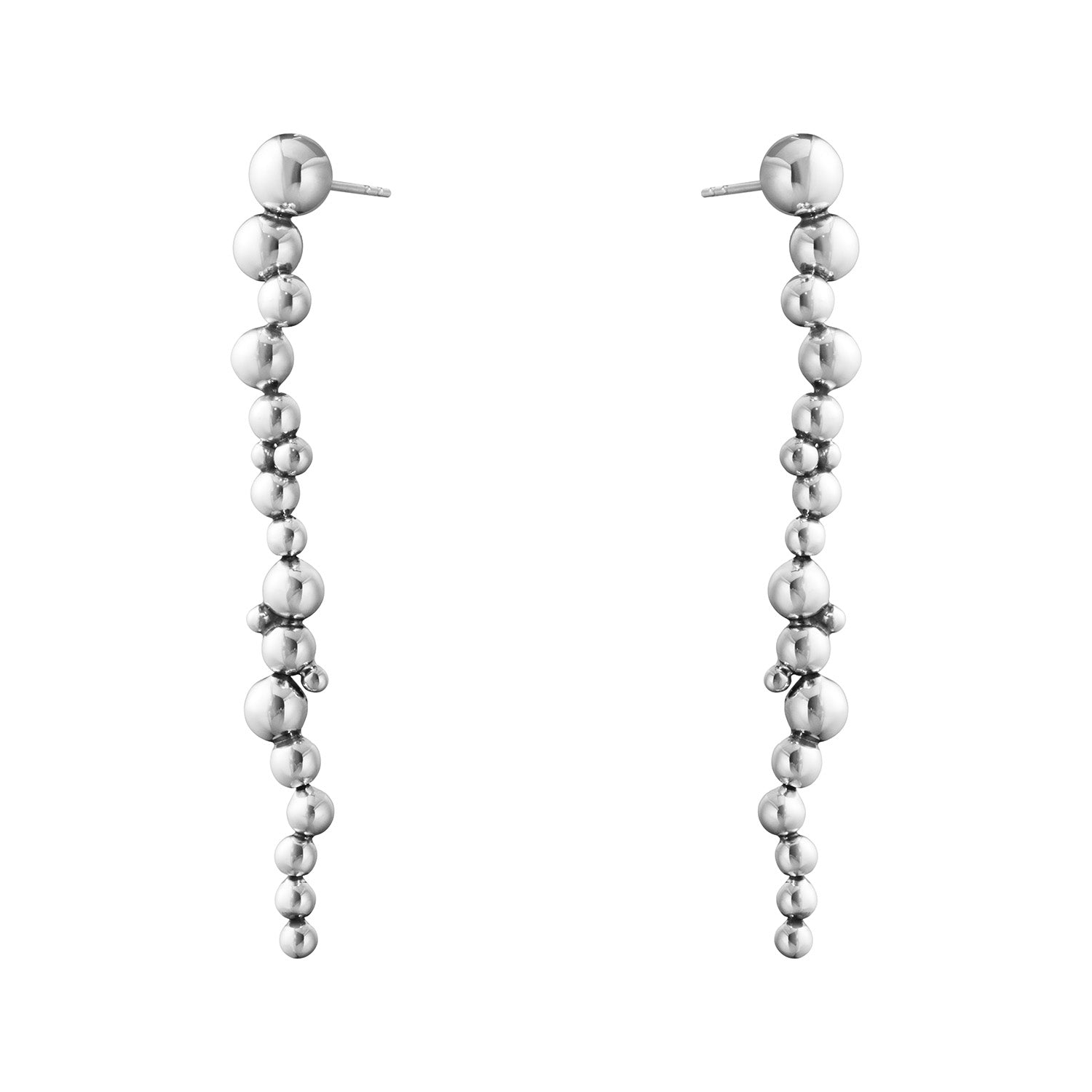 Moonlight Grapes Silver Long Earrings