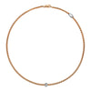 FOPE Eka 18ct Rose Gold Necklace With White Gold Diamond Set Rondel - Berry's Jewellers