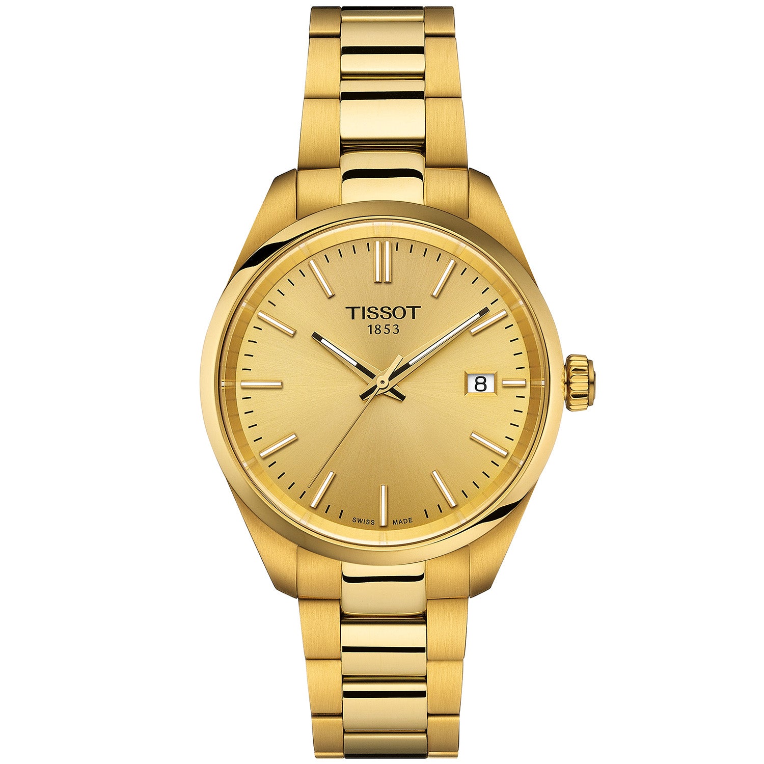 PR100 34mm Champagne Dial Gold Bracelet Watch