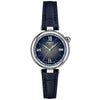 Desire Small Ladies 28mm Steel Silver/Blue Dial Strap Watch