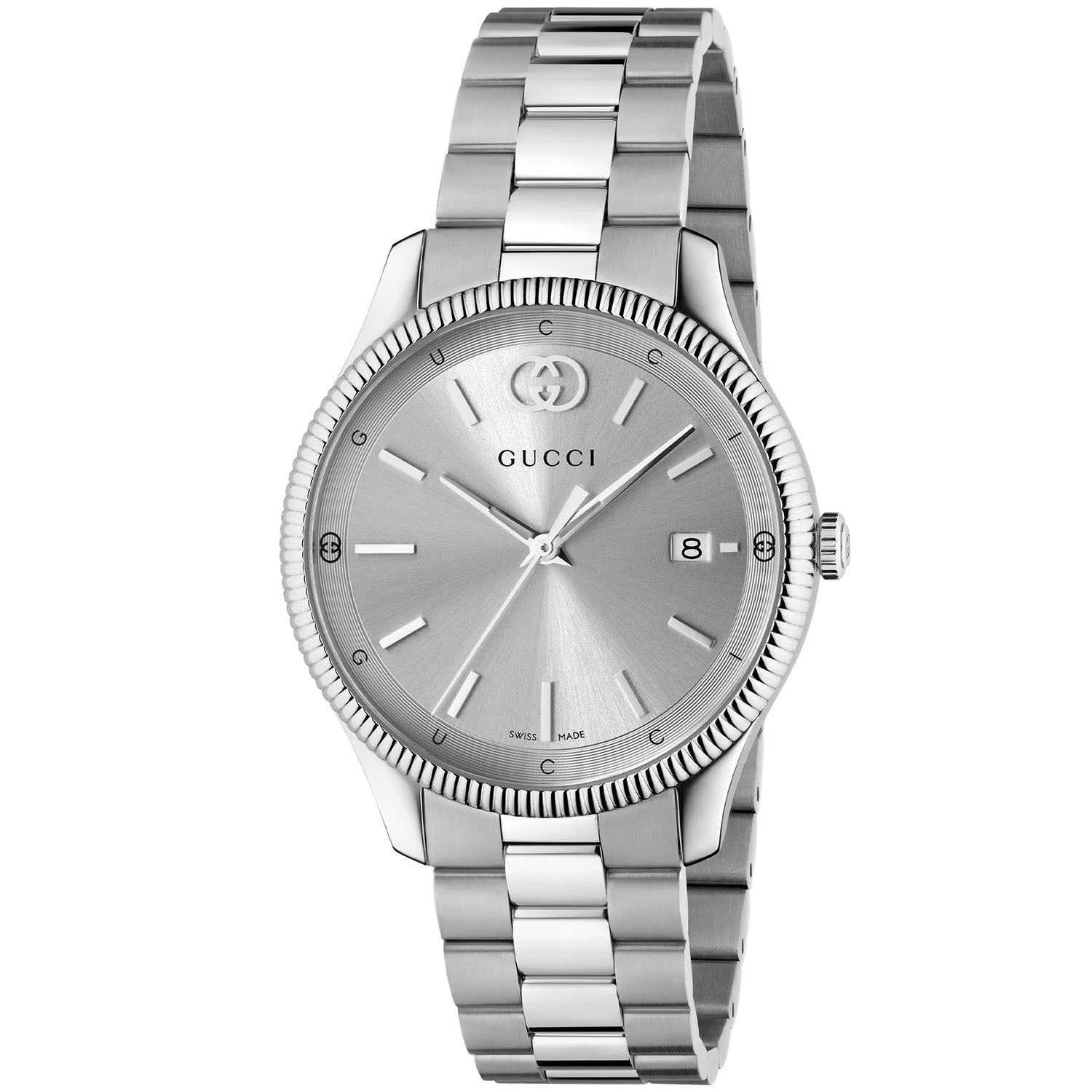 G-Timeless Quartz 38mm Stainless Steel Silver Dial Bracelet Watch