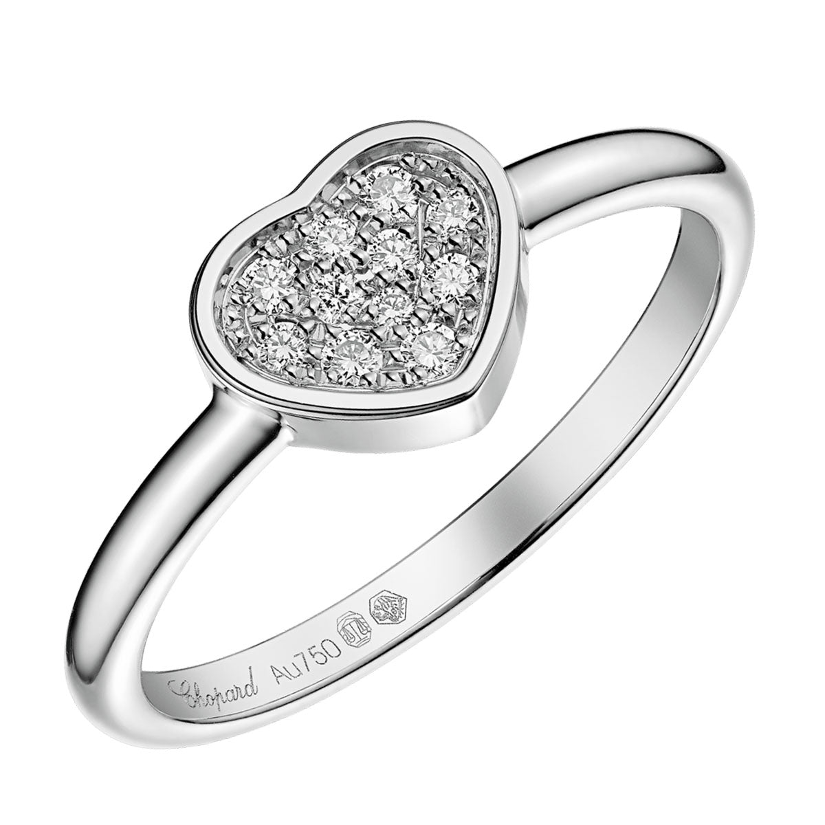 18ct White Gold My Happy Hearts Pave Set Diamond Ring