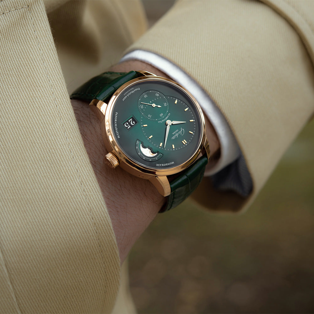 Glashütte Original PanoMaticLunar 40mm Steel & Green Dial Automatic Men's Watch - Berry's Jewellers