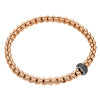 FOPE Eka 18ct Rose Gold Flex'it Bracelet With Pave Set Black Diamond Rondle - Berry's Jewellers