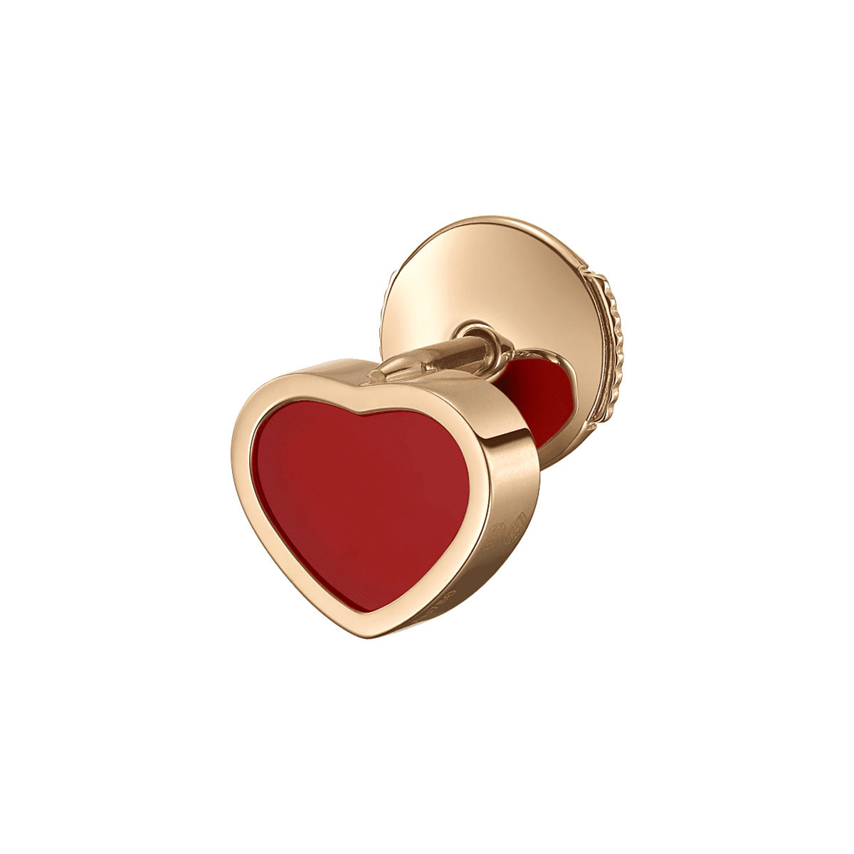 Chopard 18ct Rose Gold My Happy Hearts Carnelian Single Stud Earring - Berry's Jewellers