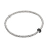 Flex'it Prima 18ct White Gold Bracelet With Pave Set Black Diamond Rondel