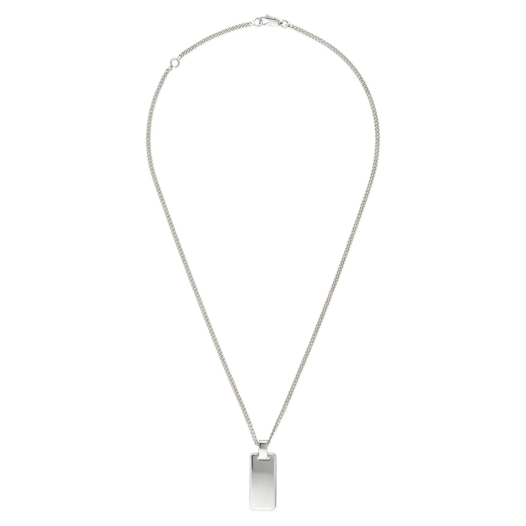 Gucci Signature Sterling Silver Tag Necklace