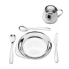 Stainless Steel Childs Cup, Plate, Knife, Fork And Spoon Set