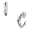 18ct White Gold Ice Cube Mini Diamond Small Hoop Earrings