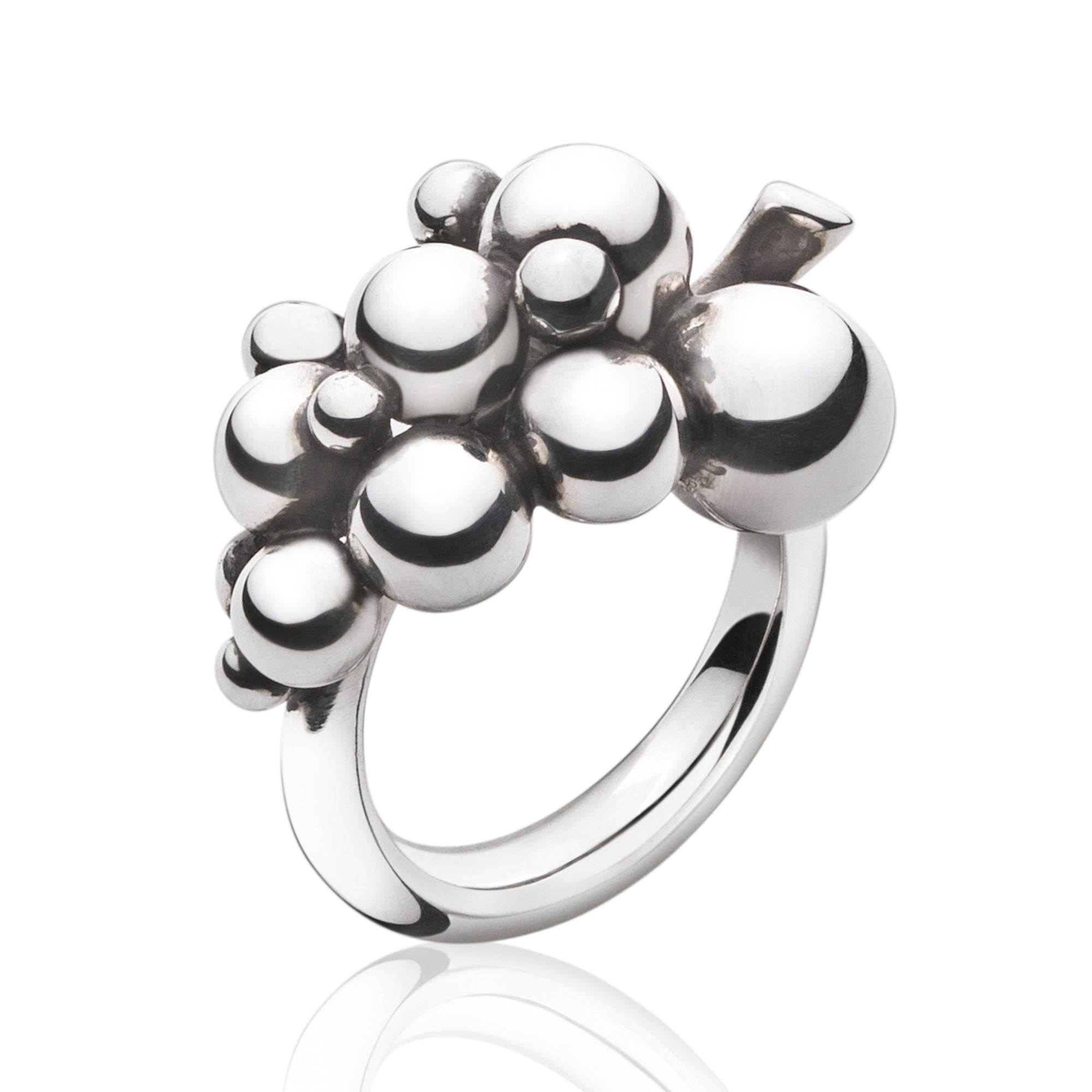 Georg Jensen Moonlight Grapes Silver Small Ring - Berry's Jewellers