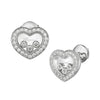 Chopard Happy Diamonds Icons 18ct White Gold Three Stone Heart Earrings - Berry's Jewellers