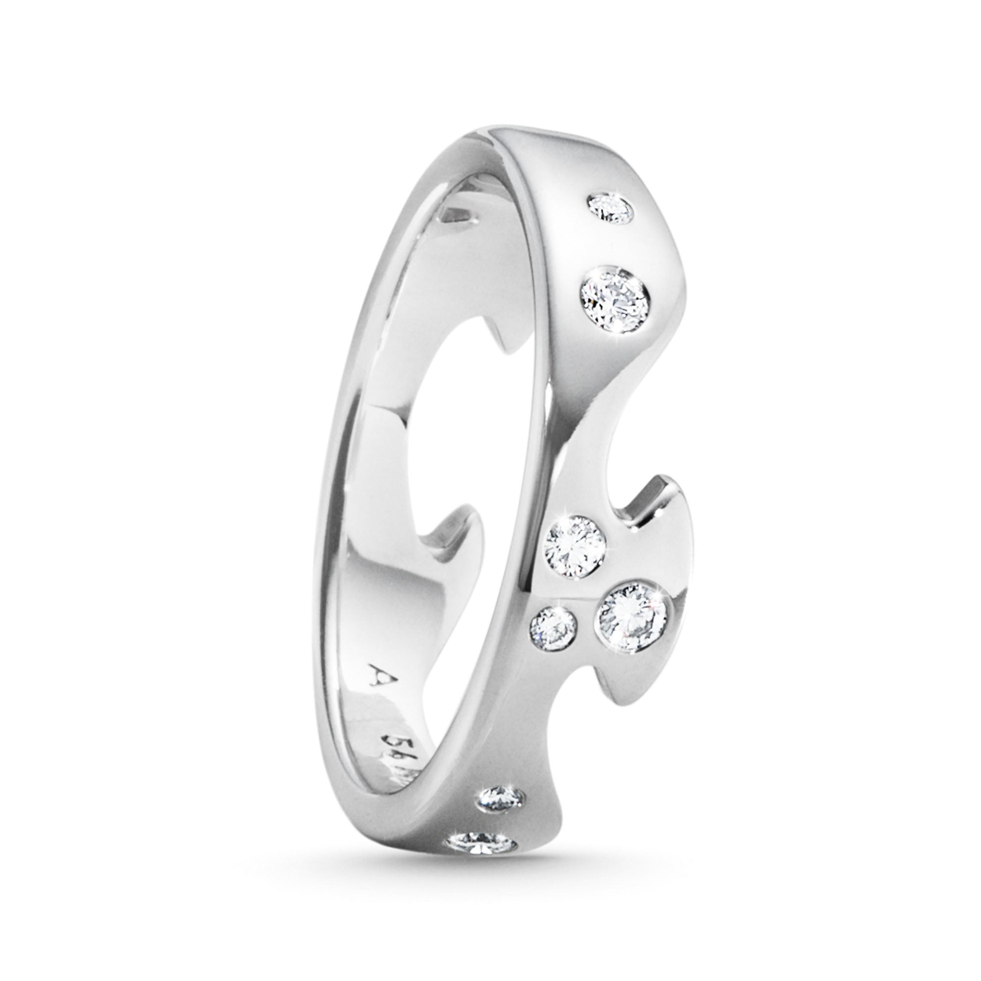 Fusion 18ct White Gold Diamond Set End Ring