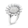 Sunflower Silver Diamond Set Ring