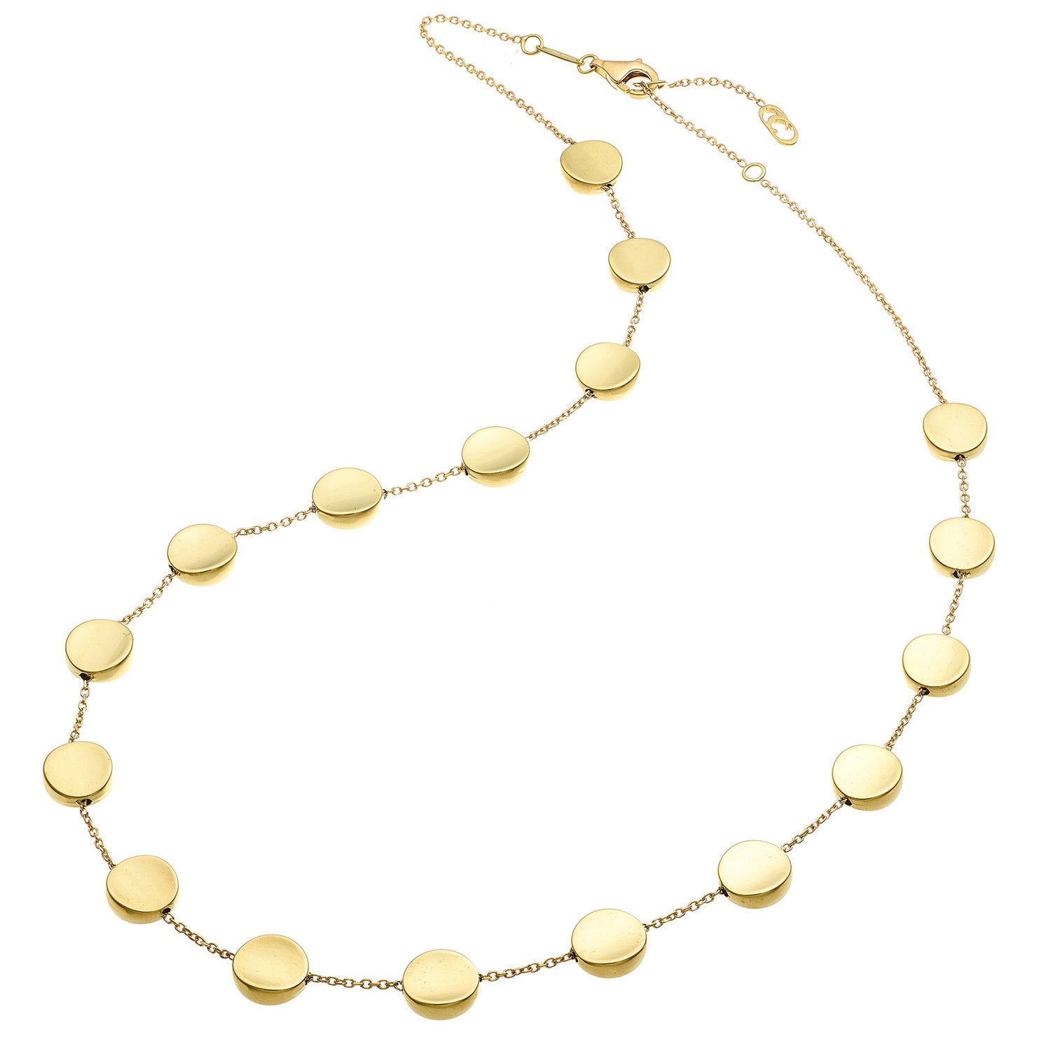 Armillas Glow 18ct Yellow Gold Flat Circle 45cm Necklace