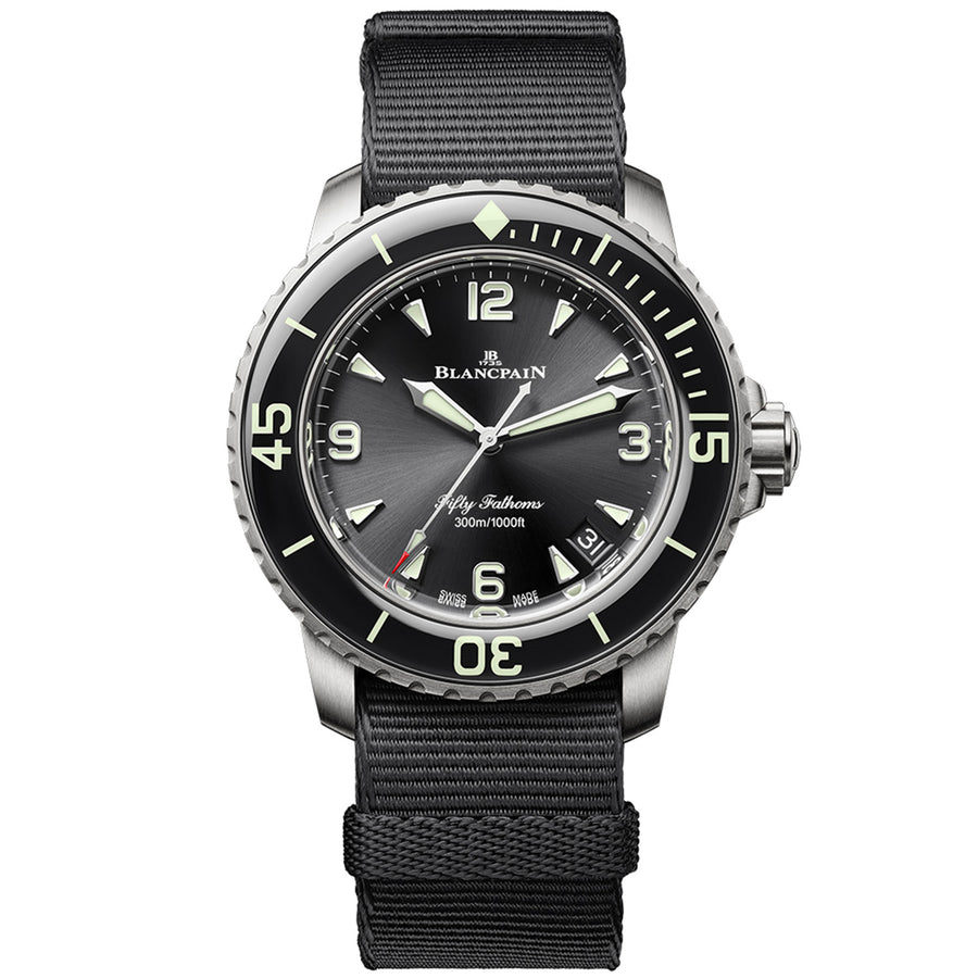 Fifty Fathoms 42.3mm Automatique Black Dial & Canvas Strap Watch