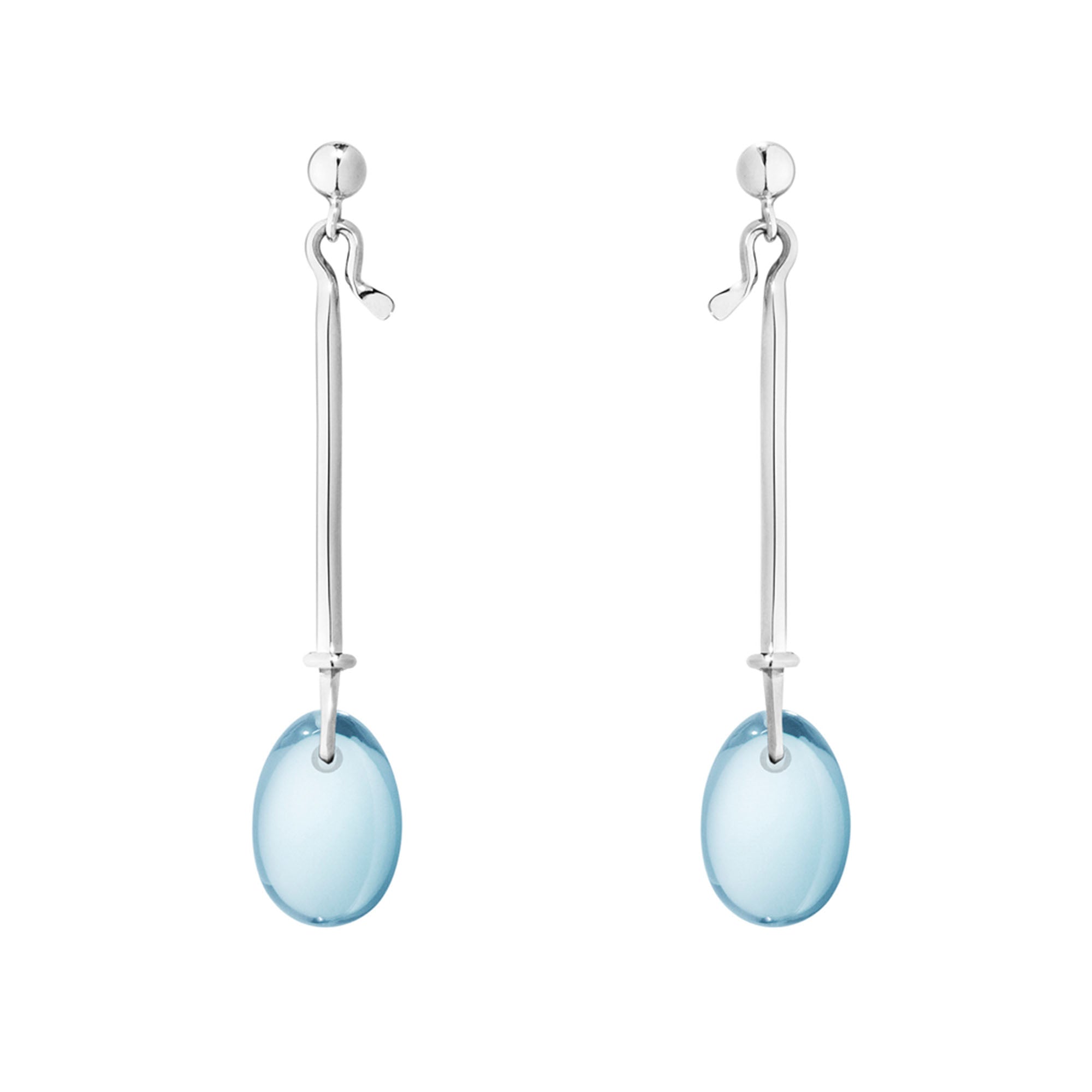 Dew Drop Silver and Blue Topaz Drop Earrings