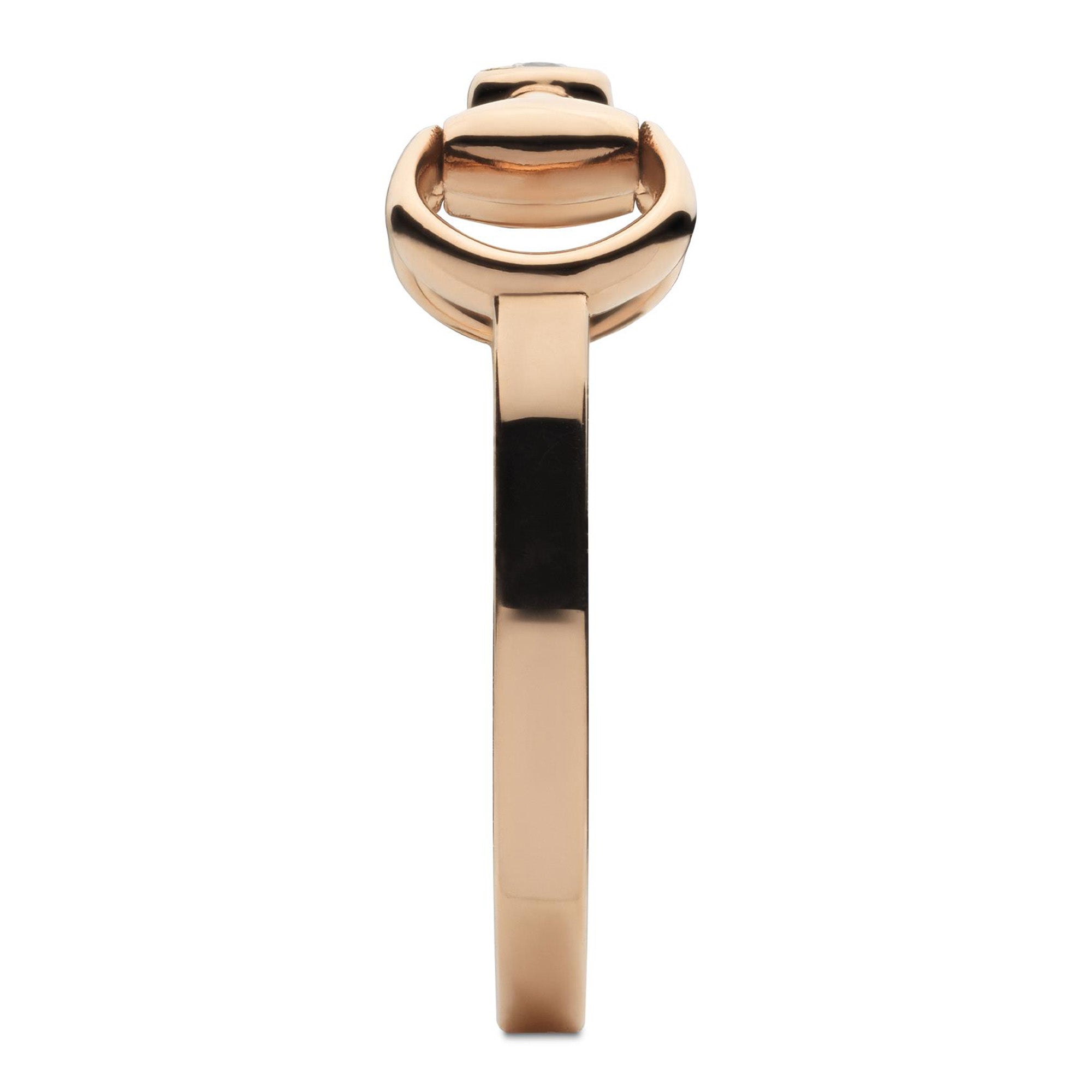 Gucci Horsebit 18ct Rose Gold And Diamond Dress Ring