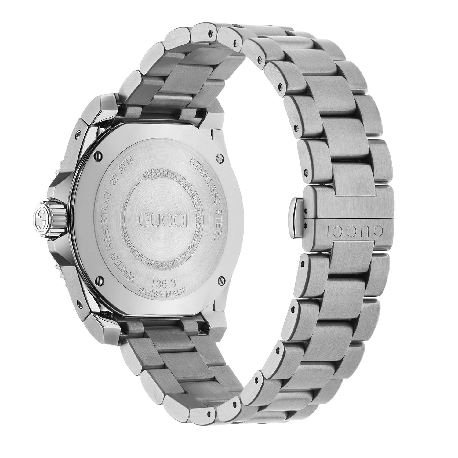 Gucci Dive Quartz 40mm Stainless Steel Black Dial Bracelet Watch