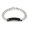 Gucci Tag Sterling Silver Black ID Bracelet With Double G Detail