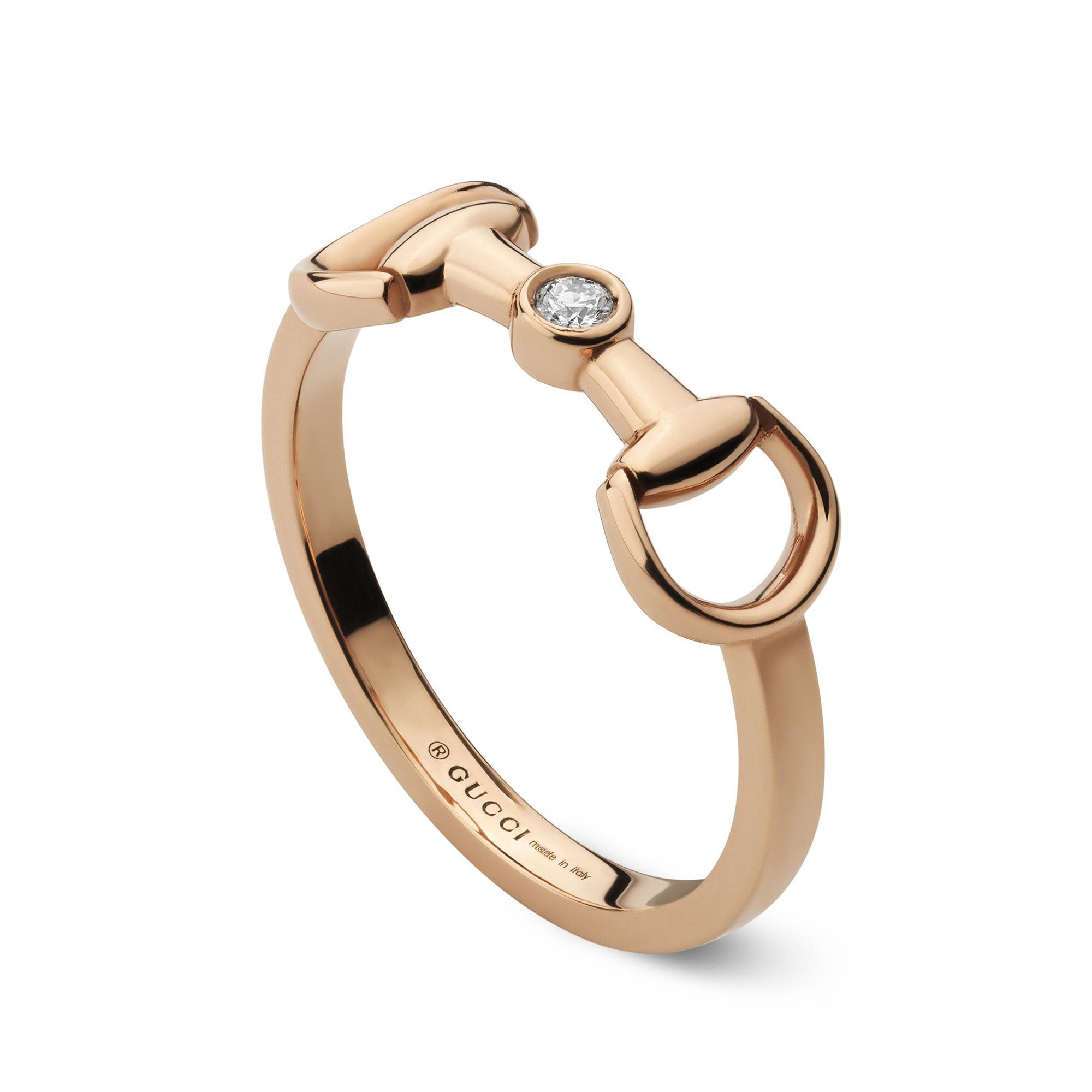 Gucci Horsebit 18ct Rose Gold And Diamond Dress Ring