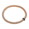 FOPE Solo 18ct Rose Gold Bracelet With Black Diamond Set Single Rondel - Berry's Jewellers