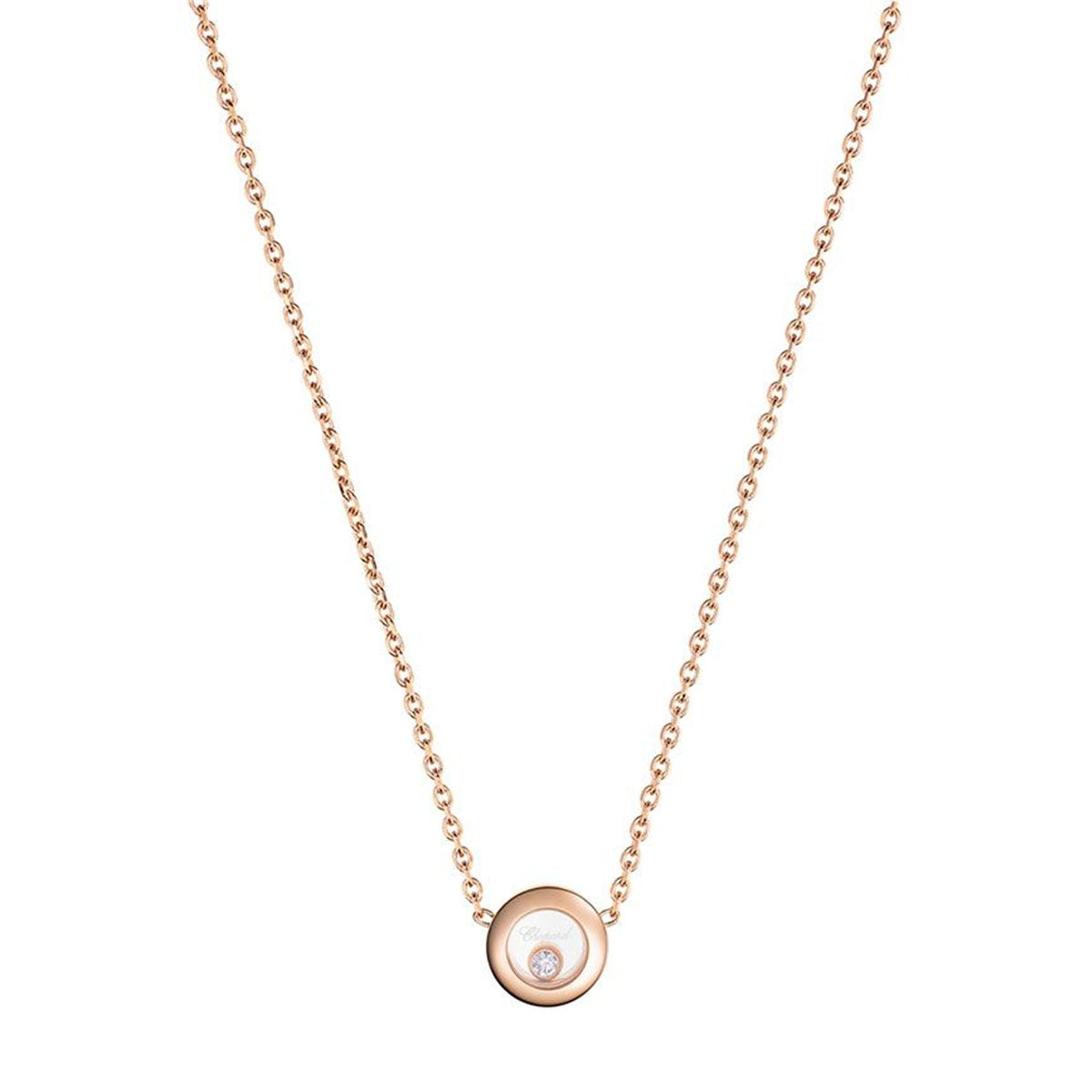 Chopard Happy Diamonds Icons 18ct Rose Gold Circular Necklace - Berry's Jewellers