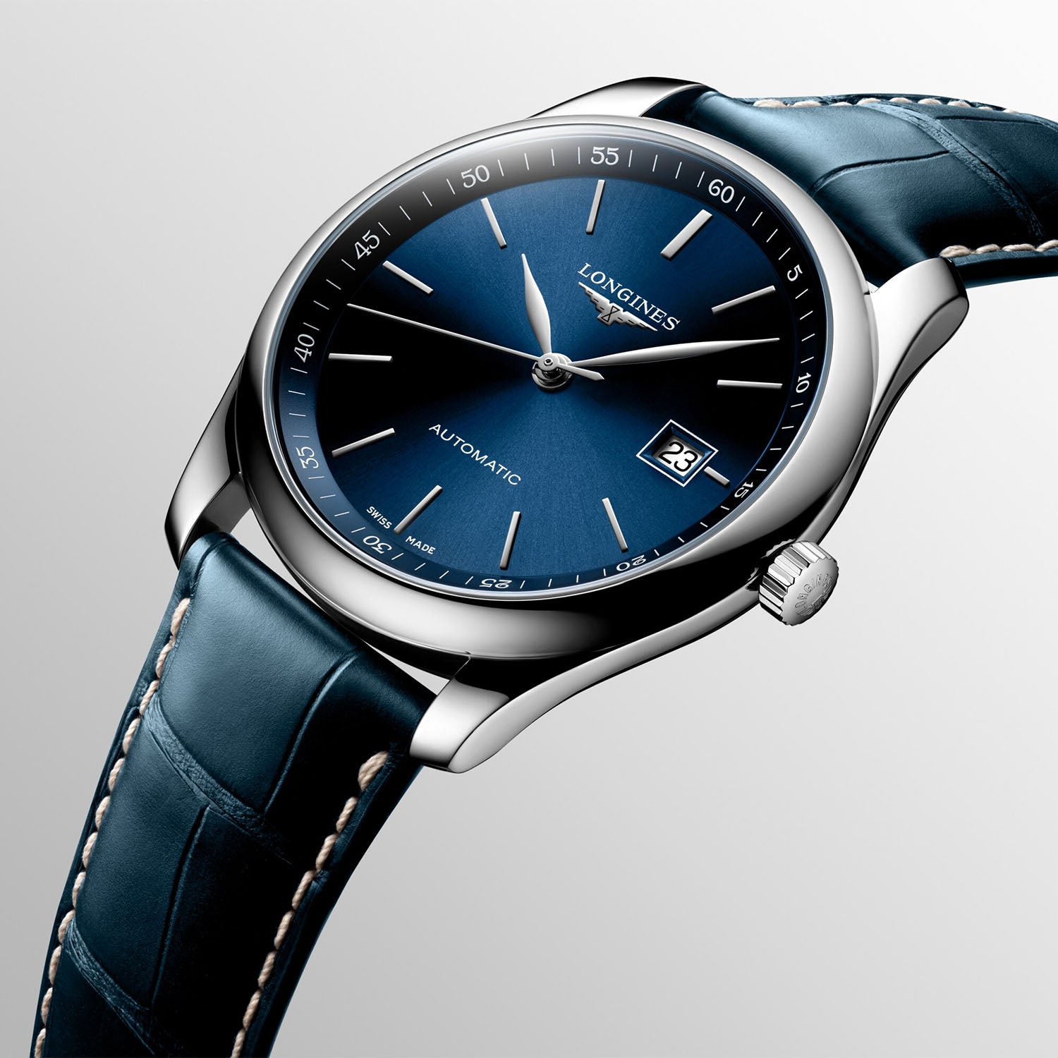 Master Collection 40mm Blue Dial Automatic Strap Watch