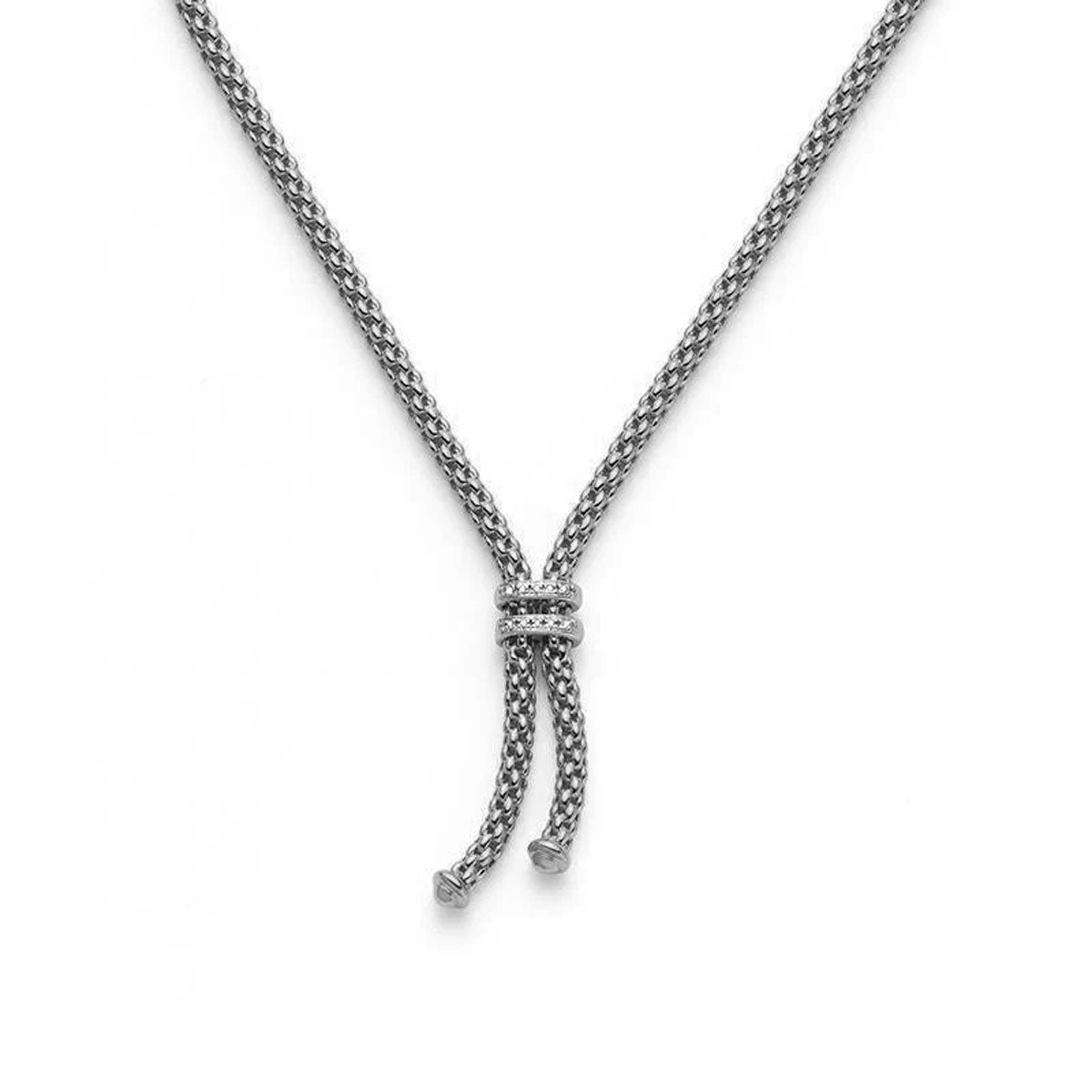 FOPE 18ct White Gold Solo Diamond Set Tassel Necklet - Berry's Jewellers