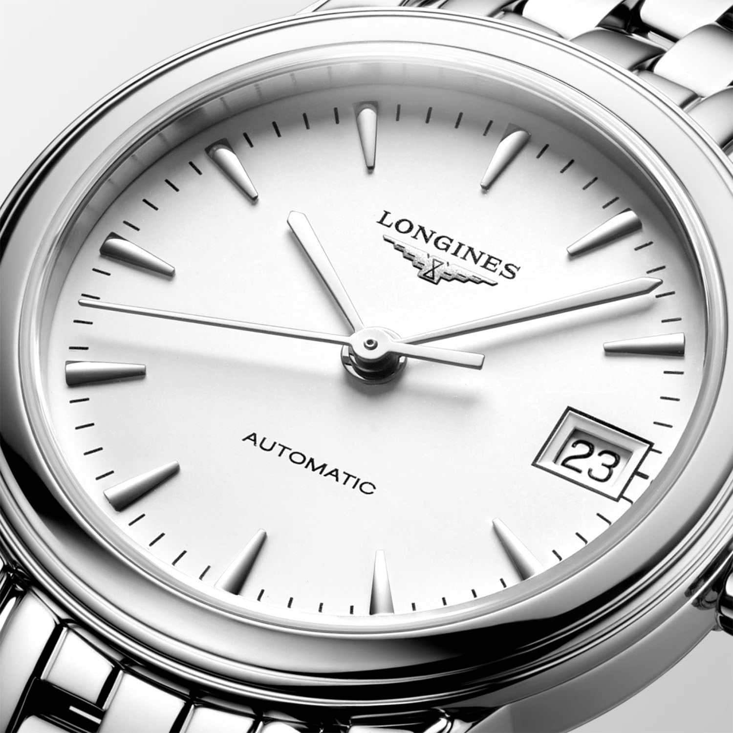 Longines Flagship 26mm Steel White Dial Automatic Bracelet Watch - Berry's Jewellers