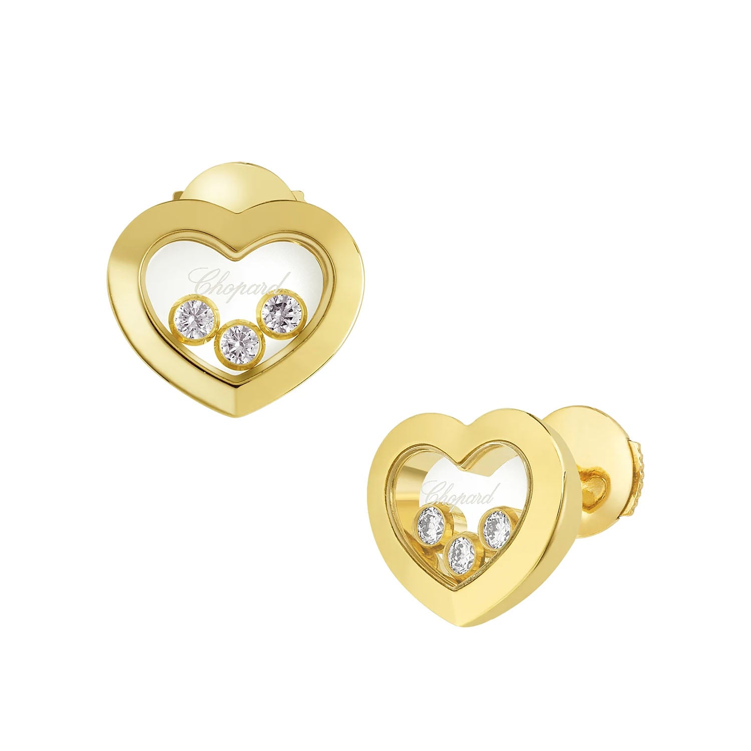 Happy Diamonds Icons 18ct Yellow Gold Heart Earrings