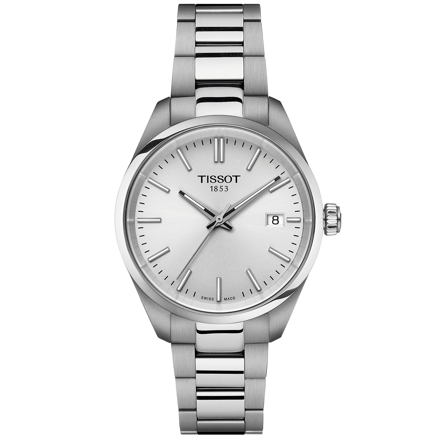 PR100 34mm Silver Dial Steel Bracelet Quartz Watch