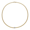 Prima 18ct Yellow Gold Necklace With Three Diamond Set Rondels