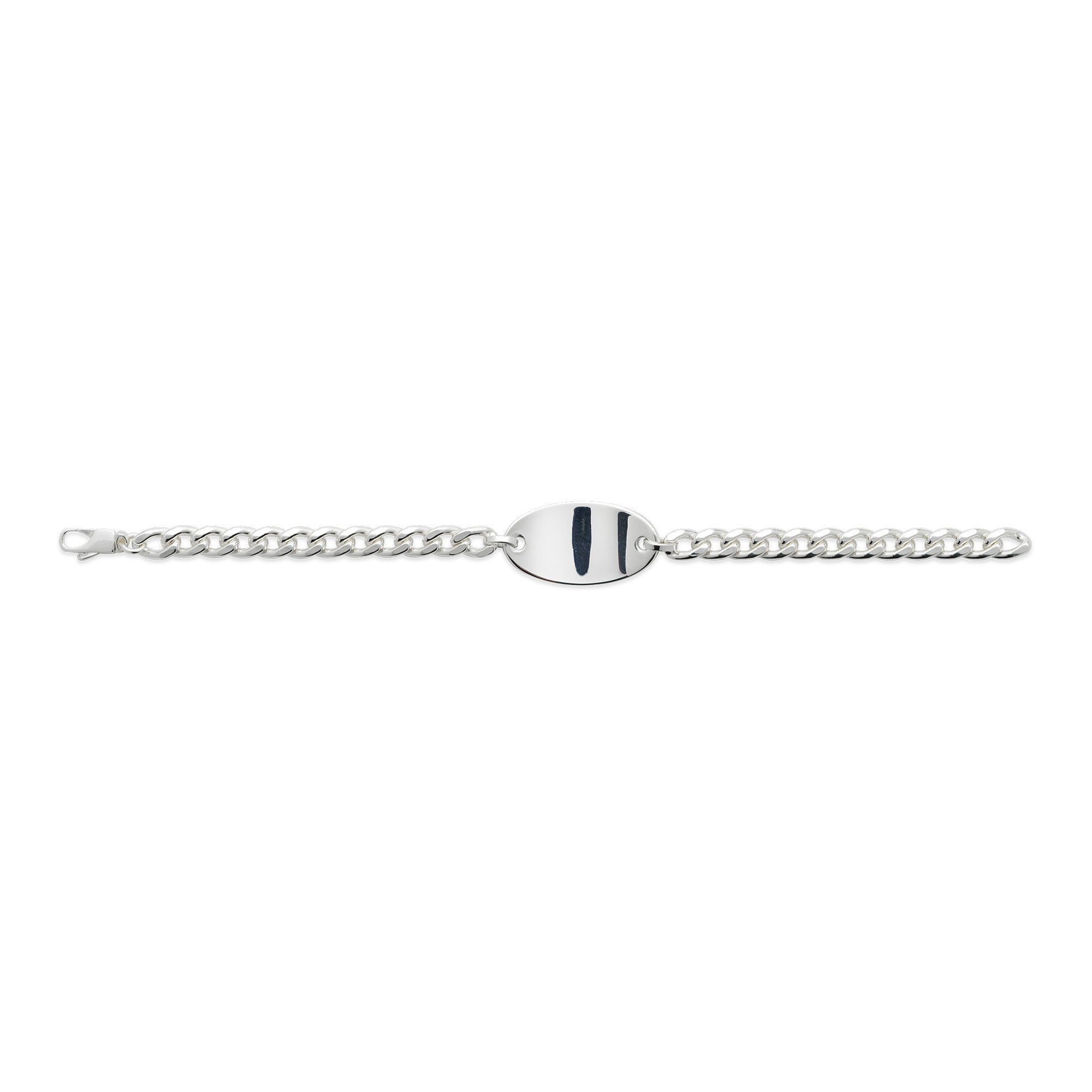 Trademark Sterling Silver Black Enamel Oval Bracelet