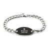 Trademark Sterling Silver Black Enamel Oval Bracelet