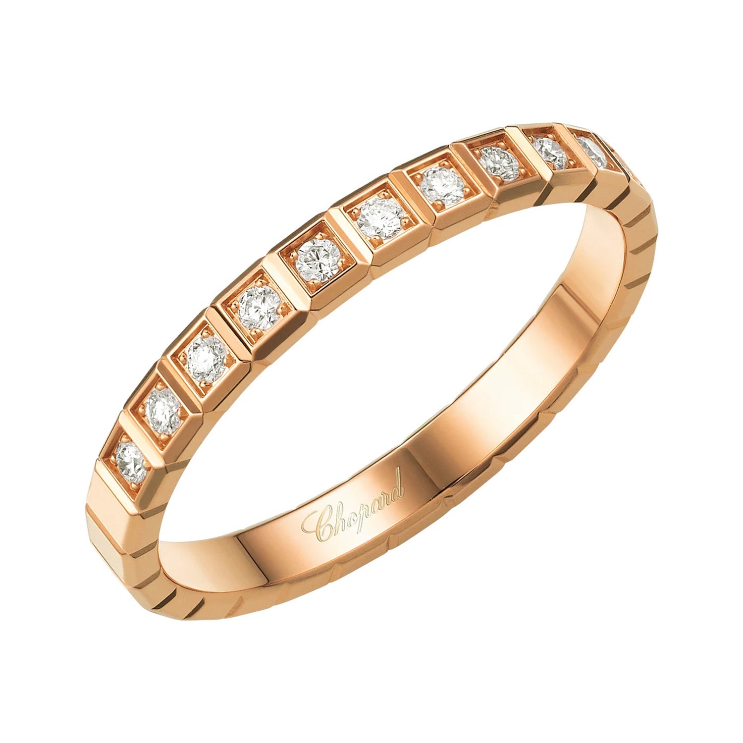 18ct Rose Gold Ice Cube Diamond Ring