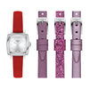 Lovely Square Steel Ladies Quartz Strap Watch Set