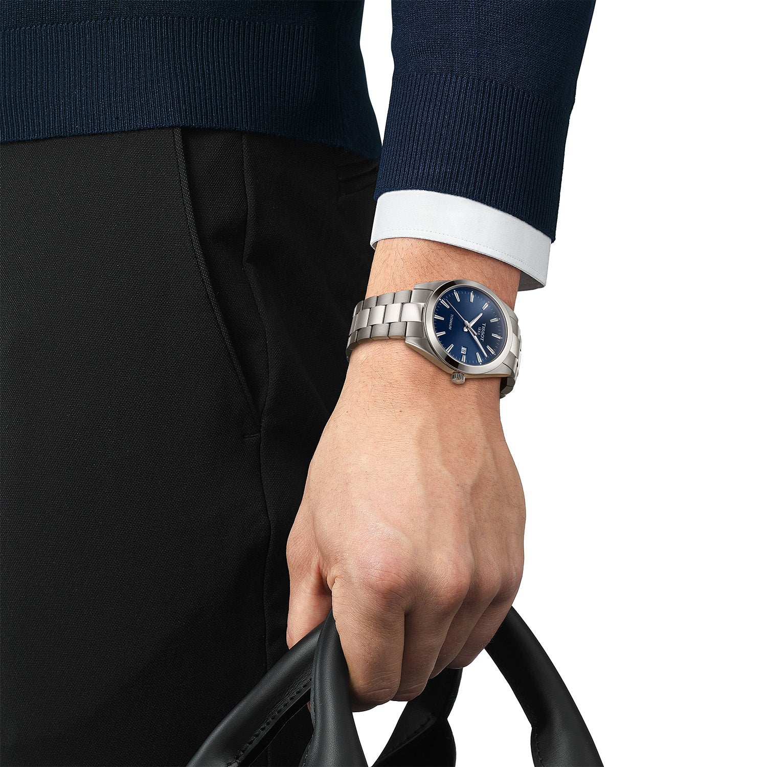 Gentleman Titanium 40mm Blue Dial Quartz Bracelet Watch