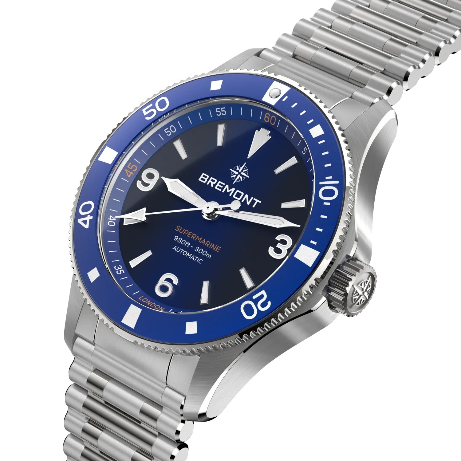 Supermarine 300M Date 40mm Blue Dial Automatic Bracelet Watch