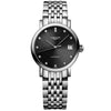 Elegant 25mm Black Diamond Dot Dial Bracelet Watch