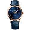 Record 38.5mm Blue Arabic Dial Men's Automatic Strap Watch