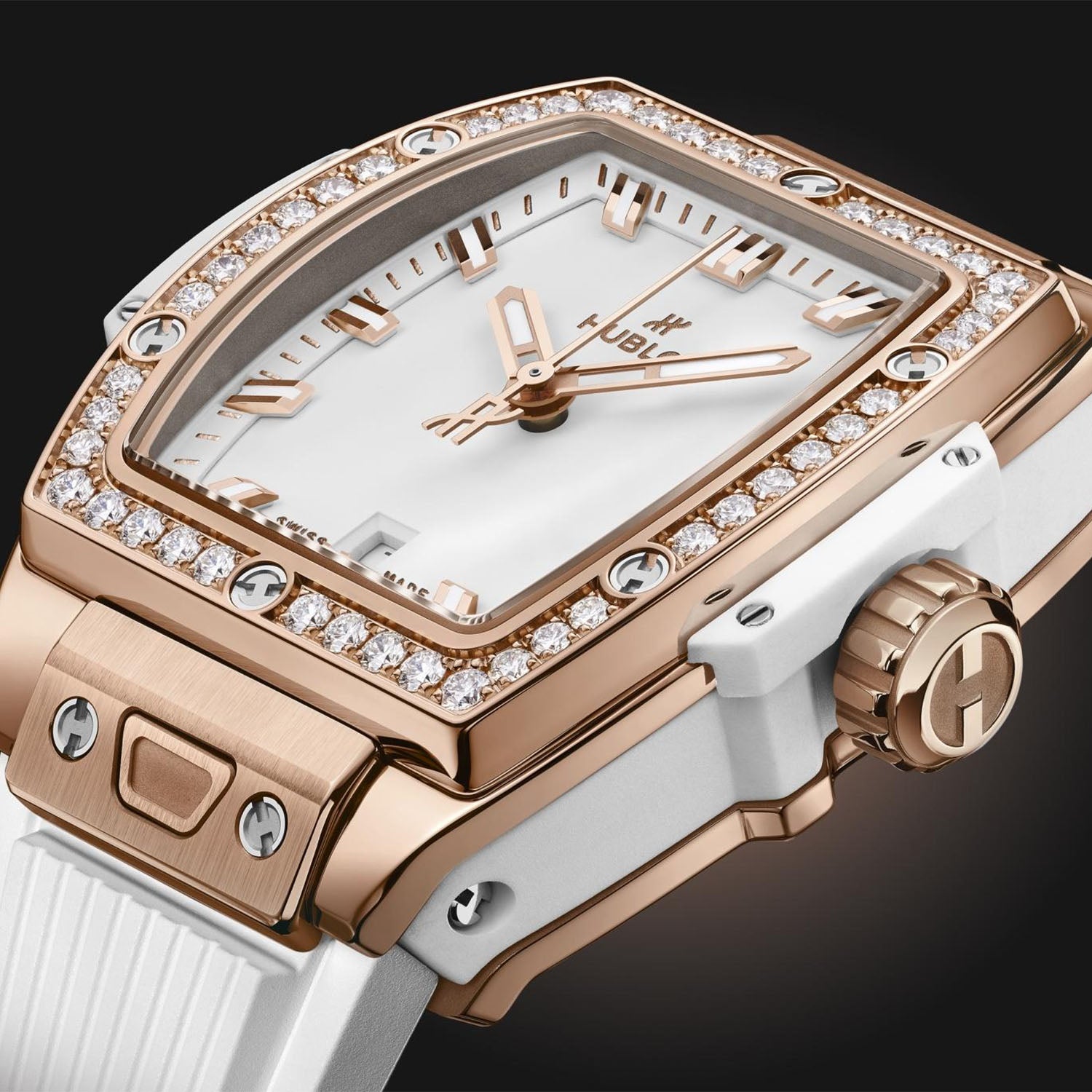 Hublot Spirit of Big Bang King Gold White Diamonds 32mm Watch - Berry's Jewellers